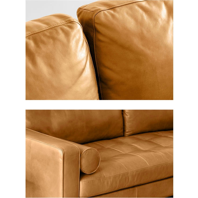 Porto Three Seater Sofa, Real Leather with small corner garden sofa