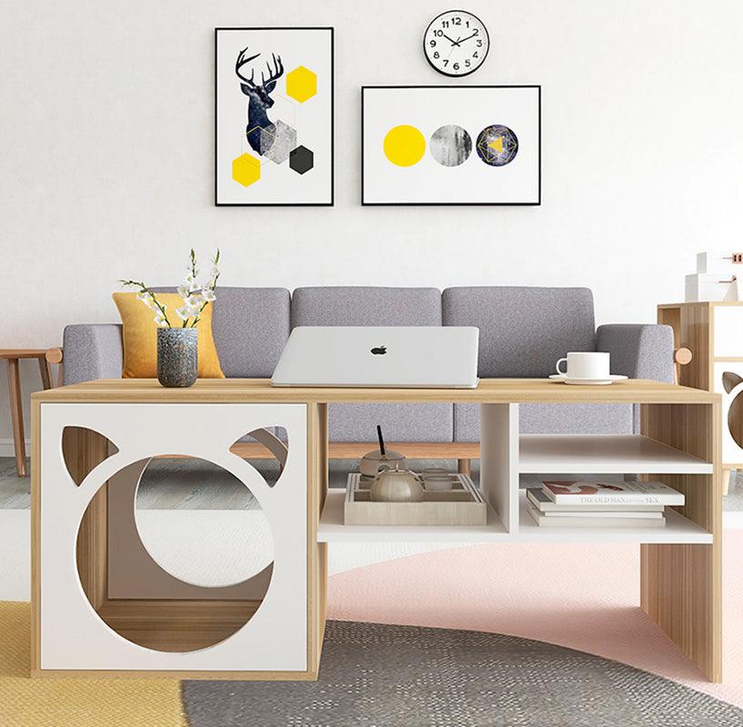 Marioni Coffee Table With Pet House, Wood-Weilai Concept-Weilai Concept