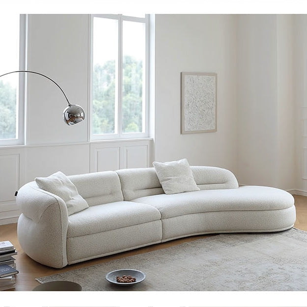 Yannik Four Seater Curved Sofa, Green with curved sofas