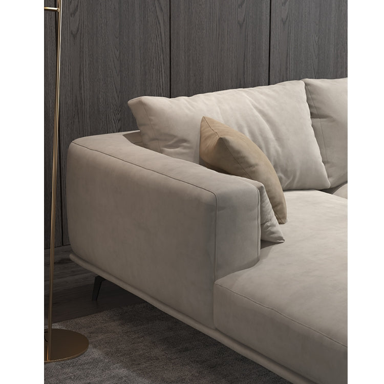 Four Seater Corner Sofa, Leathaire with black velvet corner sofa