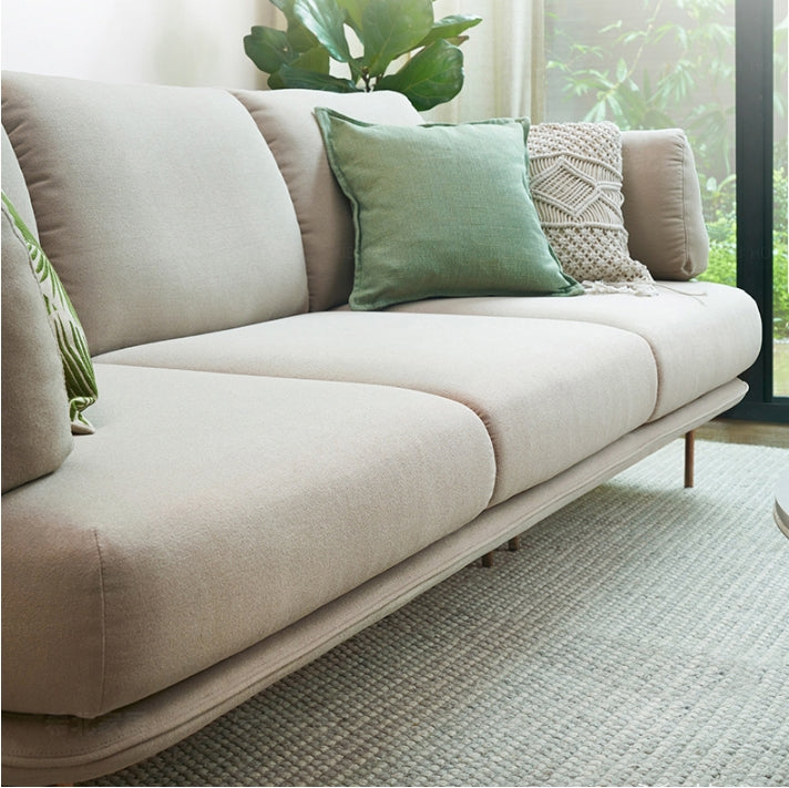 Two Seater, Three Seater, Modular Sofa, Off-White Cotton Linen with corner sofa cover