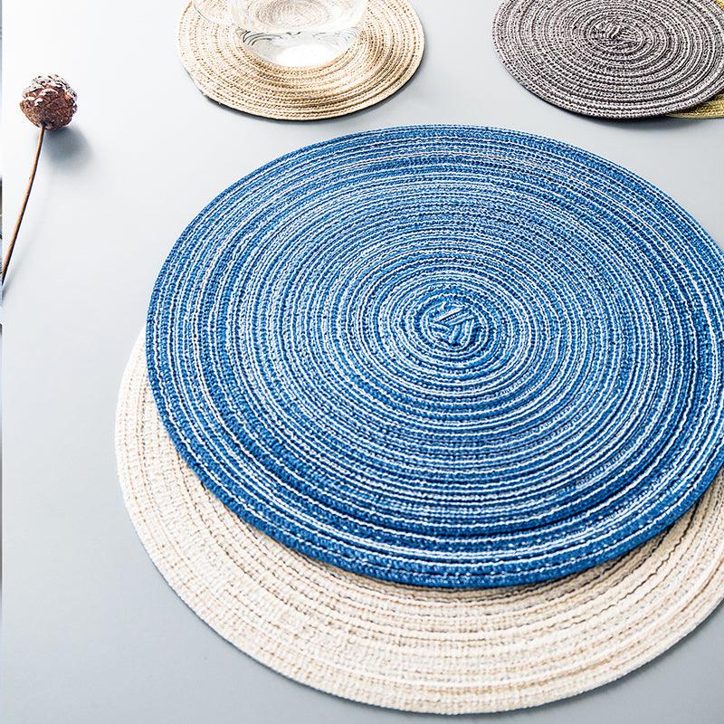 Round Braided Woven Placemats, Set of 4 Pieces-Weilai Concept-Weilai Concept