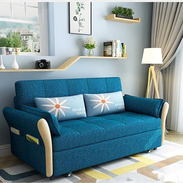 Two Seater Sofa Bed, Blue with corner sofas beds