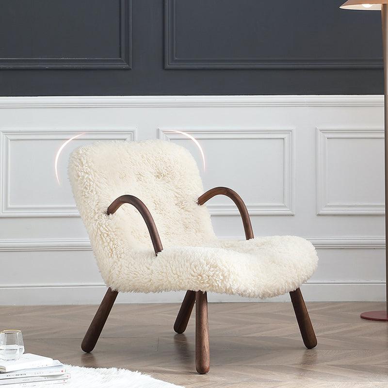 Philip Arc Sheepskin Armchair And Ottoman-Weilai Concept-Weilai Concept
