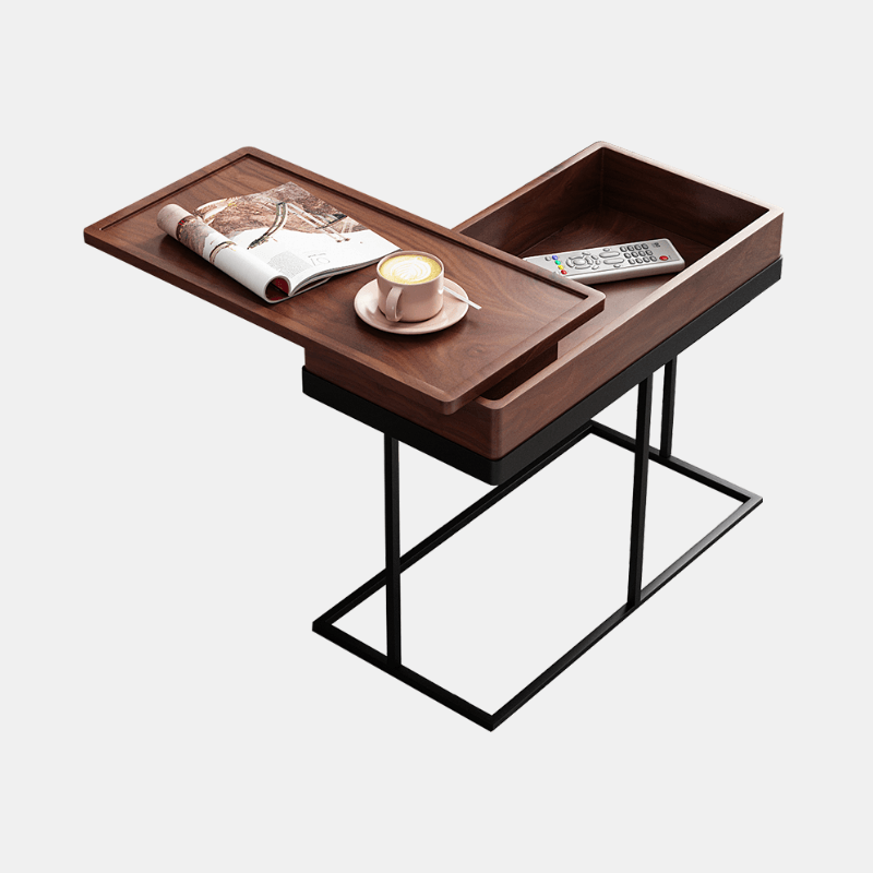Hay Storage Side Table, Walnut with folding garden dining table