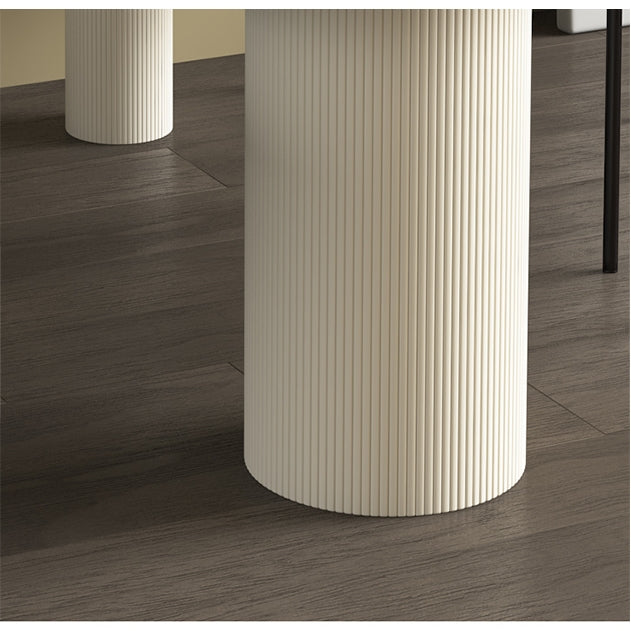 La Plainville Dining Table, White with modern dining table and chairs
