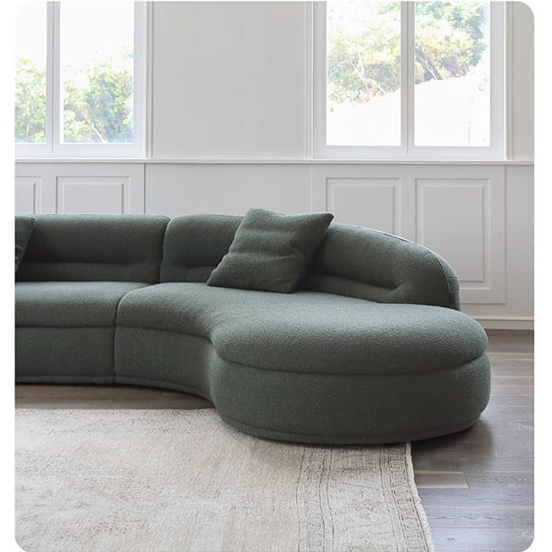 Yannik Four Seater Curved Sofa, Green, product image