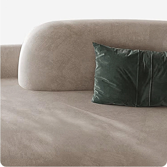 Cosima Grey Four Seater, Five Seater Curved Sofa, Long Sofa, Velvet with curved two seater sofa