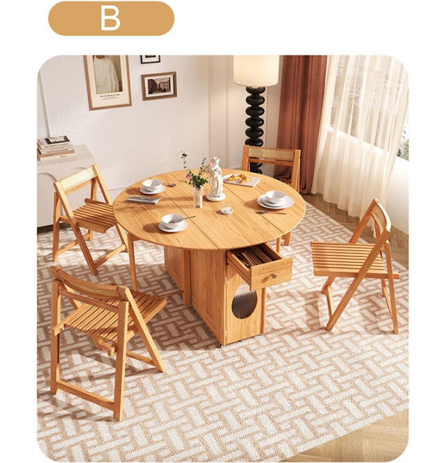Ainsley Folding Extendable Dining Table, Wood with dining room tables that fold down