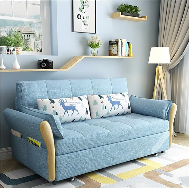 Two Seater Sofa Bed, Blue with excellent sofa beds