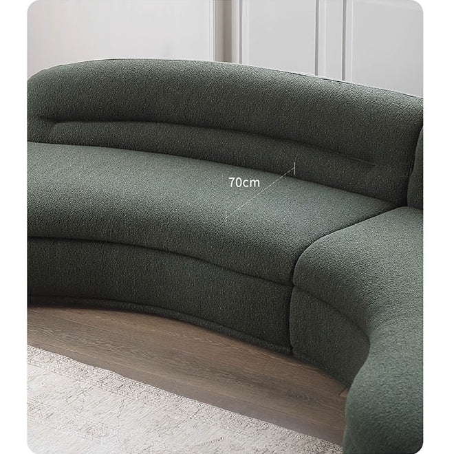 Yannik Four Seater Curved Sofa, Green with curve sofa