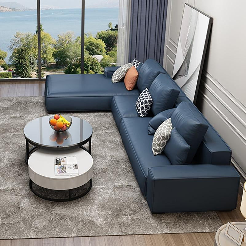 Detail view of Nevaeh Three Seater Corner Sofa, Leathaire with oak furniture land corner sofa