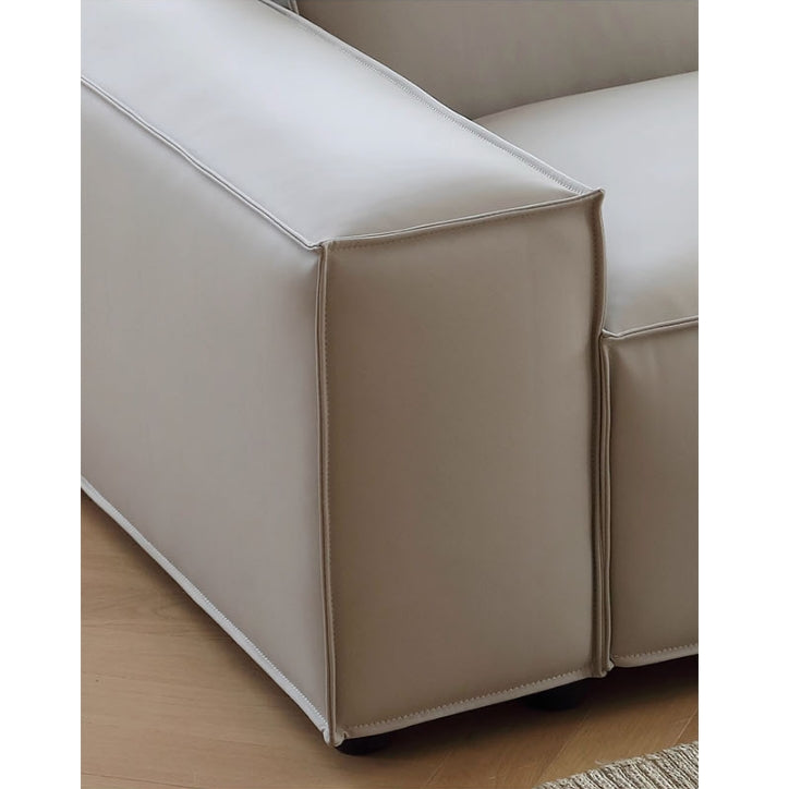 Ximenes Two Seater Sofa, Leathaire with round dining table and four chairs