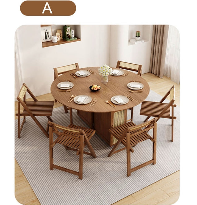 Ainsley Folding Extendable Dining Table, Wood with dining table fold out