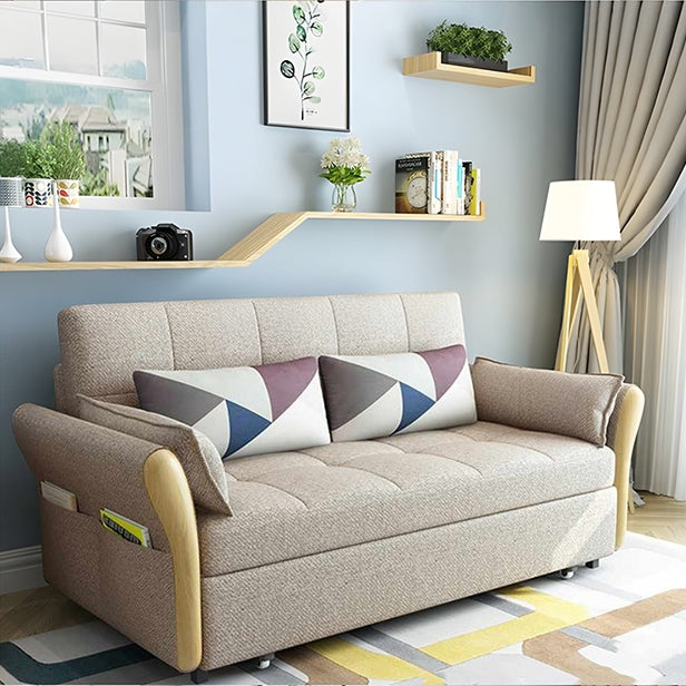 Two Seater Sofa Bed, Blue with folding sofa bed