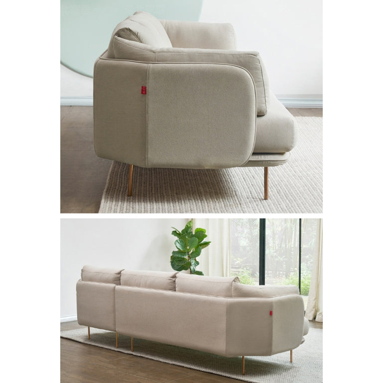 Two Seater, Three Seater, Modular Sofa, Off-White Cotton Linen with recliner corner sofa
