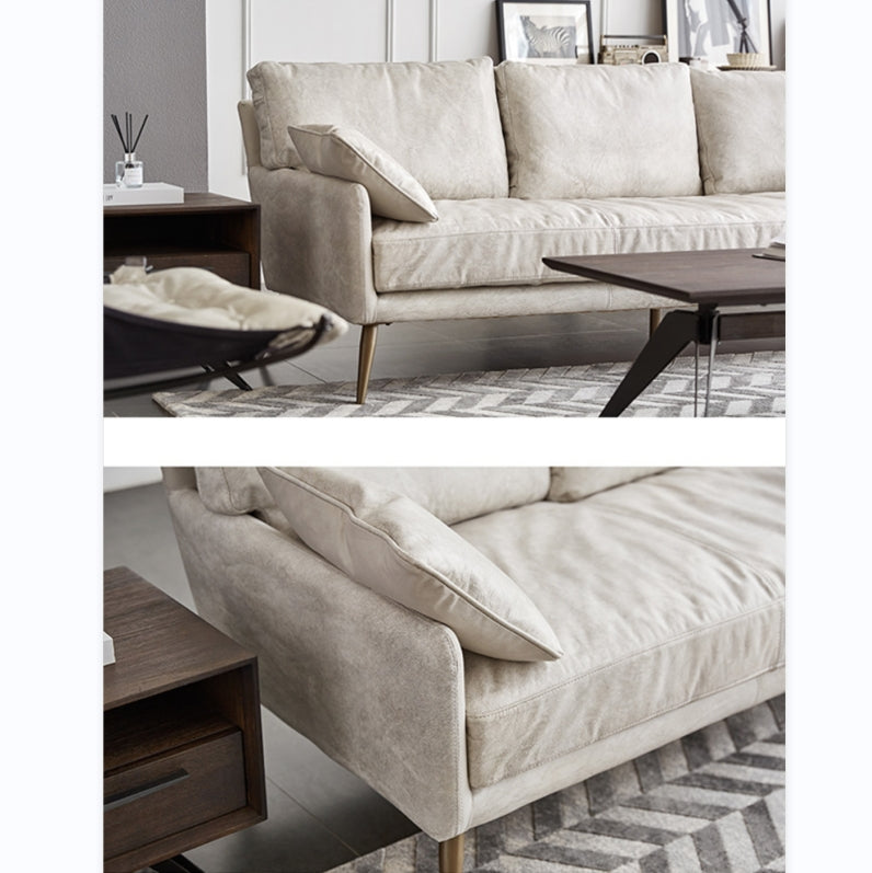 Luna Three Seaters Sofa, Three Seater Corner Sofa, Real Leather with large corner sofa with sofa bed