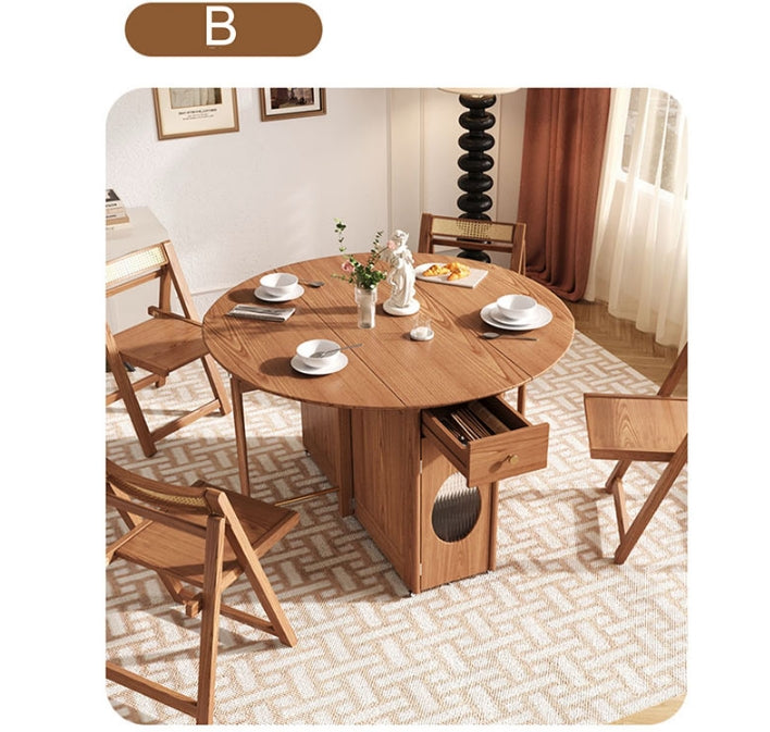 Ainsley Folding Extendable Dining Table, Wood with fold out table dining