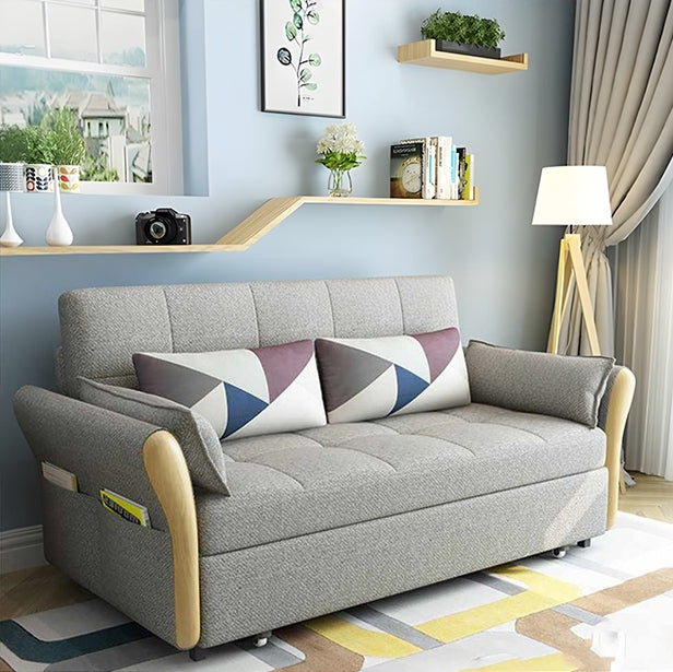Two Seater Sofa Bed, Blue with folding couch sofa bed