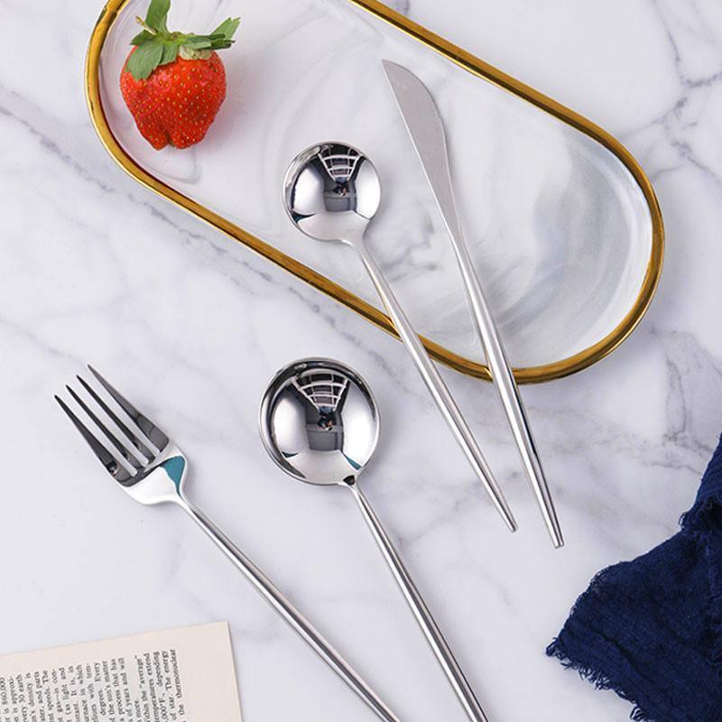 10 Piece Cutlery Set, Sliver-Weilai Concept-Weilai Concept