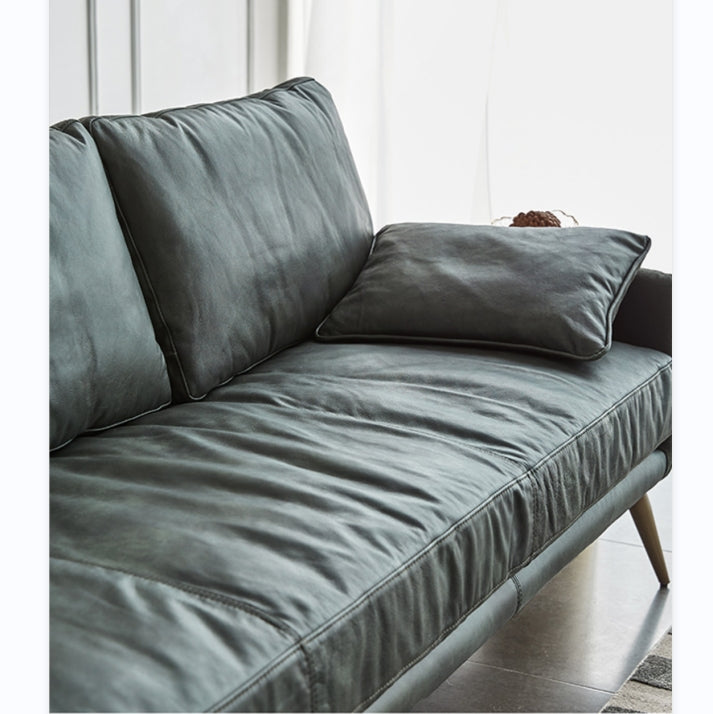 Luna Three Seaters Sofa, Three Seater Corner Sofa, Real Leather with orange corner sofa