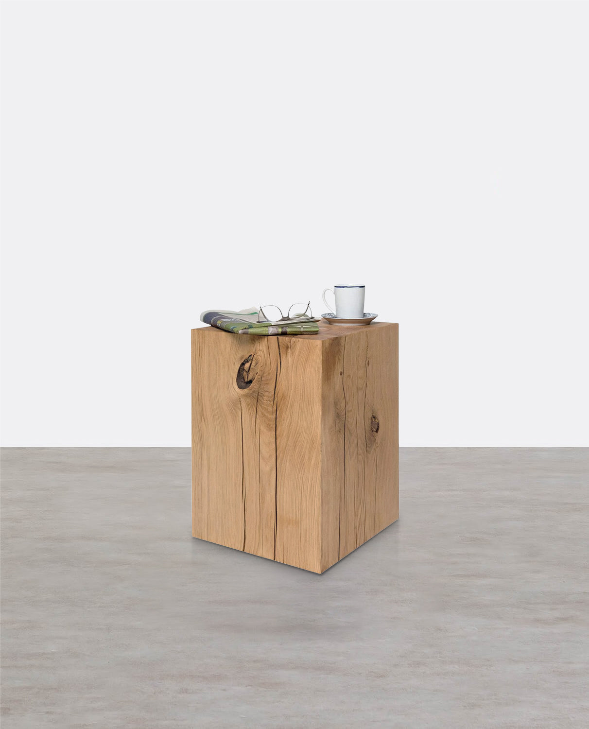 R56 Square Side Table, Solid Wood, Oak-Weilai Concept