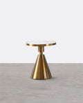 Modern Side Table with Marble Top and Metal Base-Weilai Concept