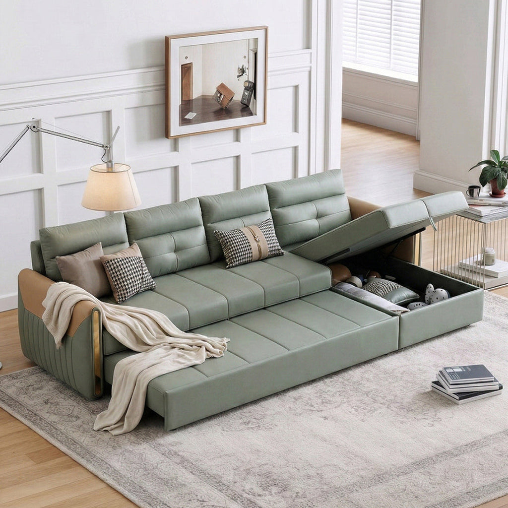 Malhotra L Shape Sofa Bed, Small Corner Sofa Bed, side view of small corner sofa left hand