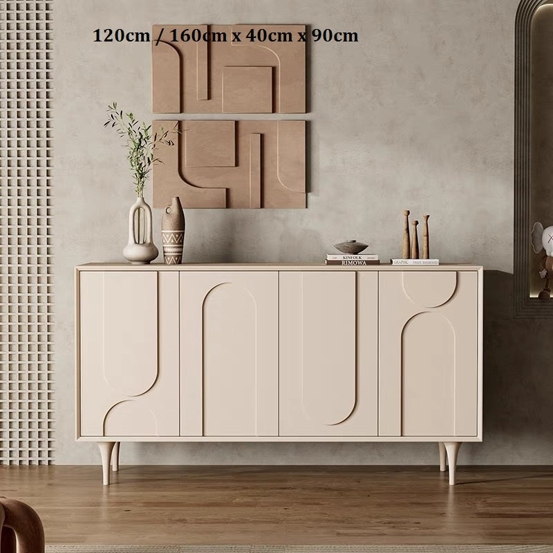 Auvergne Sideboard, Cream with glass door buffet sideboard