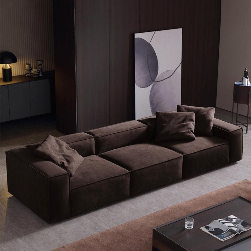 Detail view of Hee Nordic Sofa, Two Seater, Three Seater Sofa, Corner Sofa, Suede with blue sofa corner