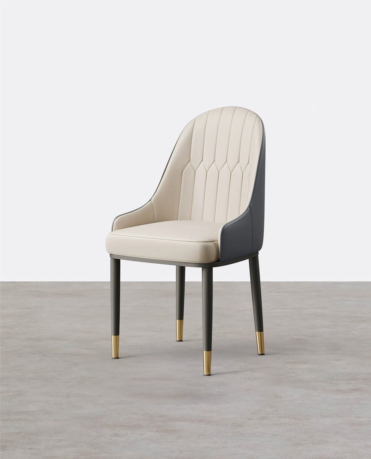 A Set of 2 Scott Dining Chairs, PU Leather-Weilai Concept