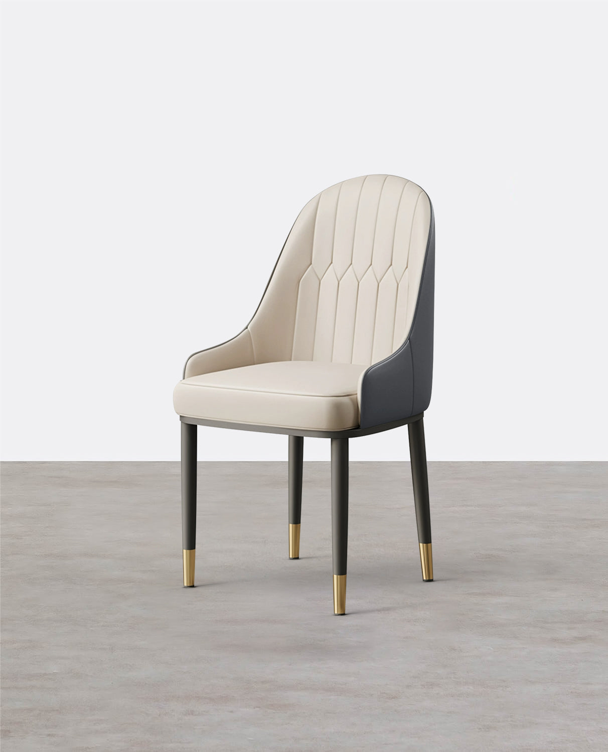 A Set of 2 Scott Dining Chairs, PU Leather-Weilai Concept