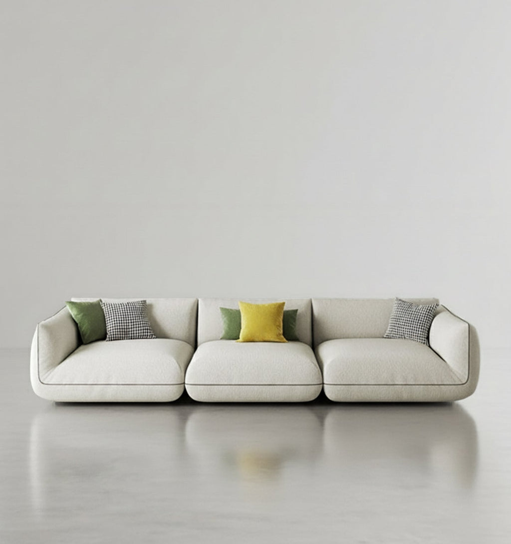 TOFU Agnes Three Seater Sofa, Modular Sofa, Suede-Weilai Concept