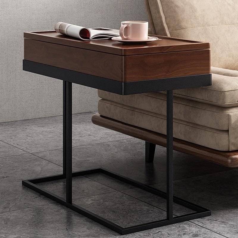 Hay Storage Side Table, Walnut with wooden dining table folding