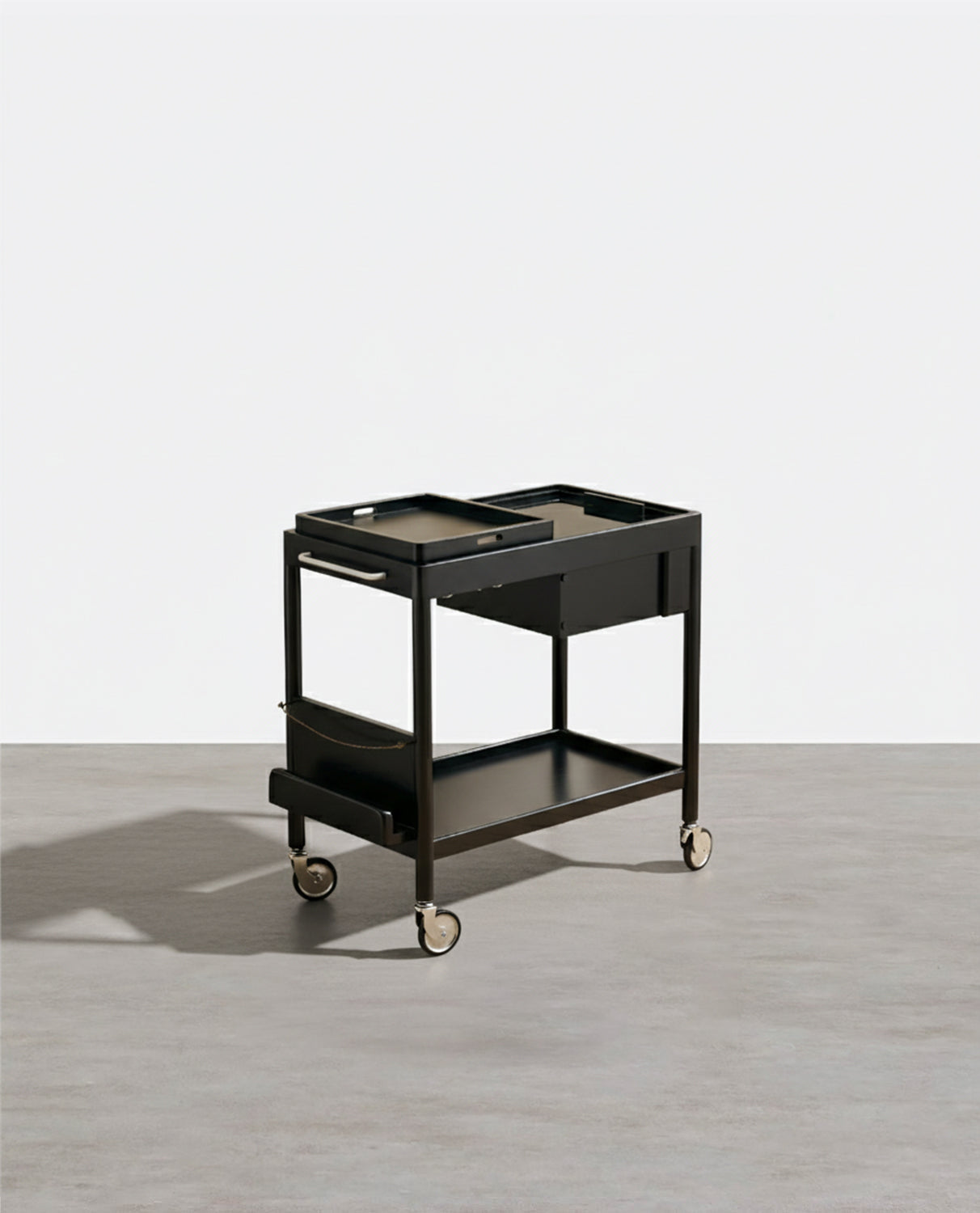 Orion With Magazine Rack Side Table With Trolleys - credenza sideboard