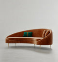 Verano Three Seater Sofa, Red Velvet | Weilai Concept