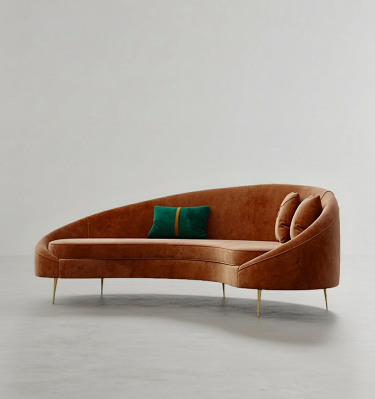 Verano Three Seater Sofa, Red Velvet | Weilai Concept