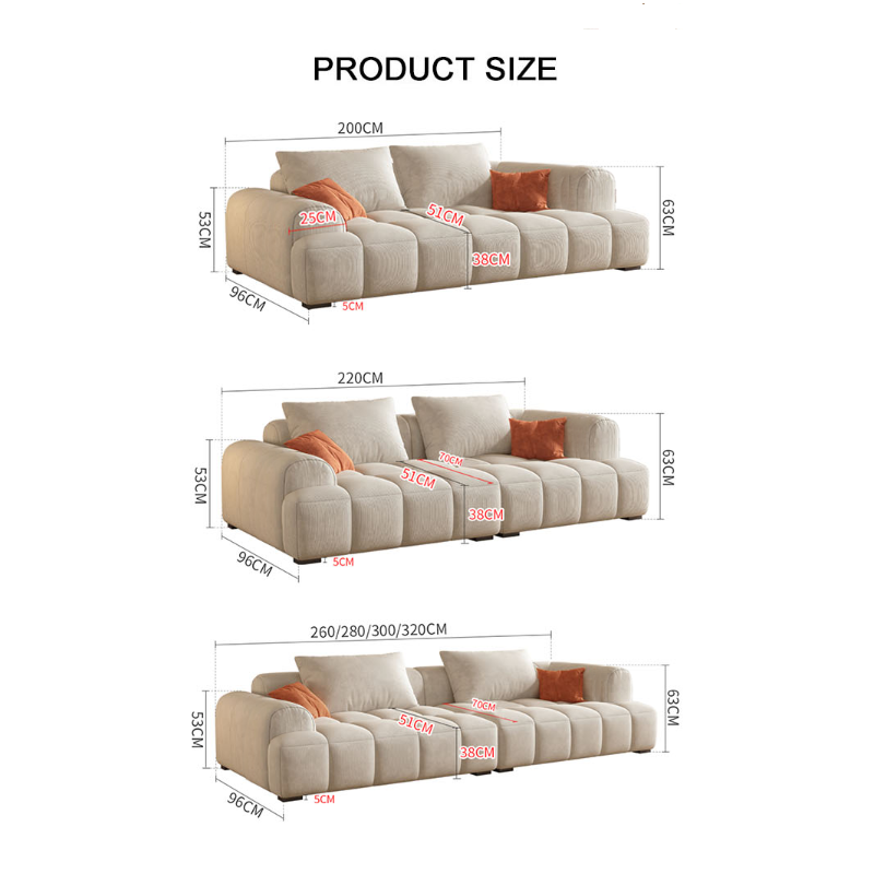 Arabella Module Sofa, Two Seater Sofa, Three Seater Sofa, Four Seater, Corduroy Fabric with l shape corner sofa cover