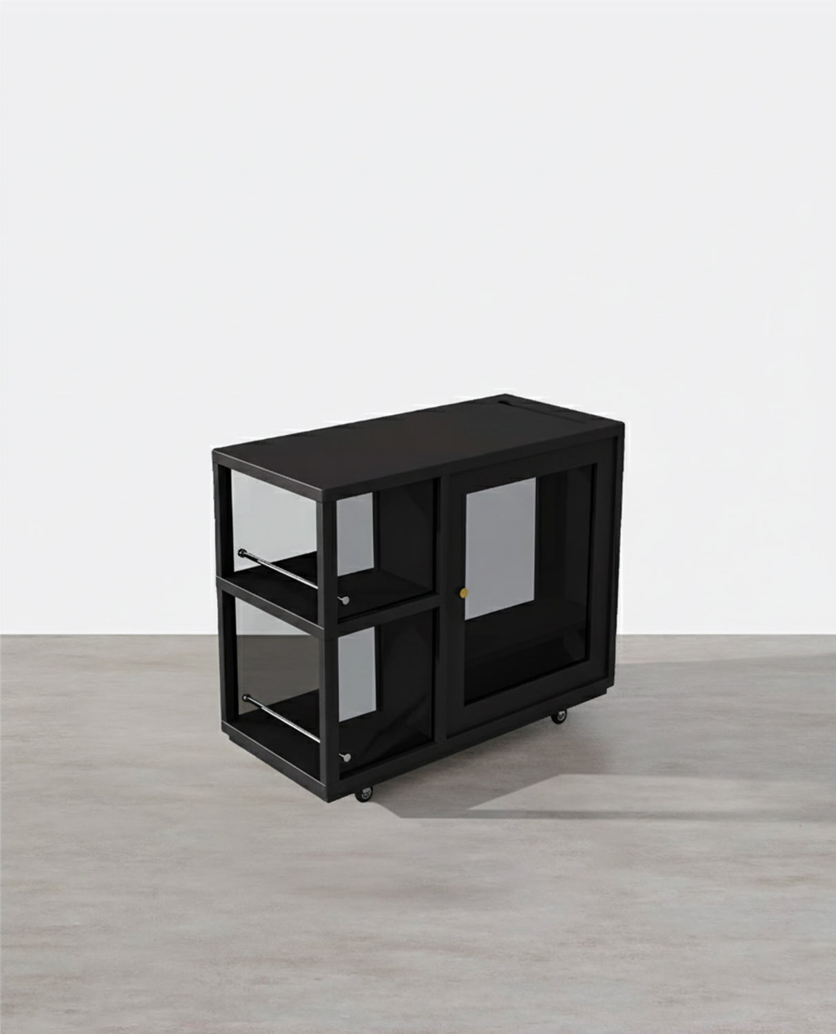 Aglaea Side Table With Storage, Black-Weilai Concept