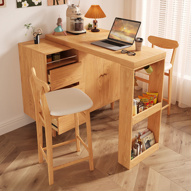 Detail view of Melissa Folding Bar Table With Sideboard with dining table fold