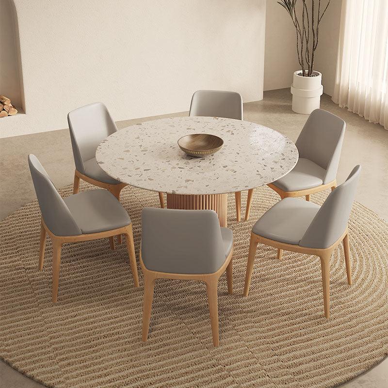 A Set of 2 Sienna Dining Chairs, White in a lifestyle setting with dining table bench seat