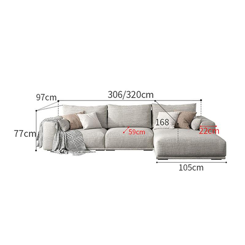 Frances Three Seater Corner, Four Seater Corner Sofa, Cotton Linen with corner sofa on