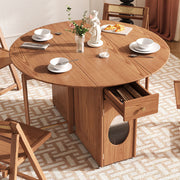Ainsley Folding Extendable Dining Table, Wood with dining table fold down
