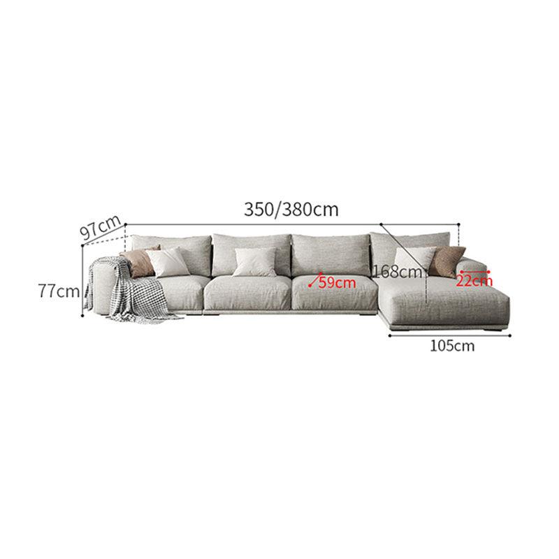 Frances Three Seater Corner, Four Seater Corner Sofa, Cotton Linen with corner sofa storage