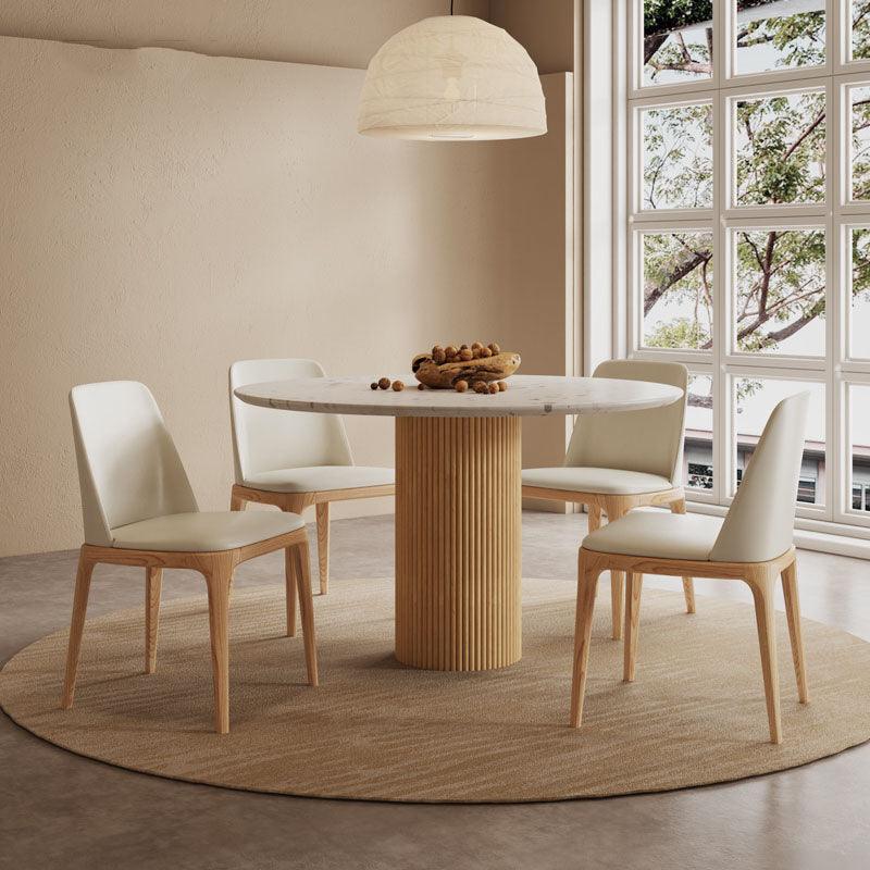 Sienna Round Dining Table, Premium Terrazzo And Wood Base with dining room table mid century