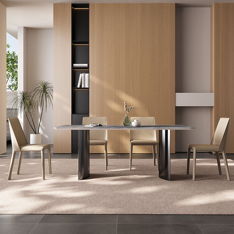Detail view of Doris Dining Table, Mable with 2nd hand dining room table and chairs