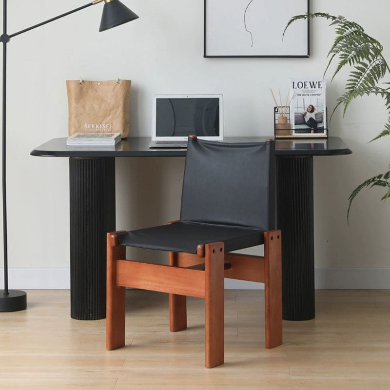 Lynette Dining Chair, PU Leather, Solid Wood-Weilai Concept-Weilai Concept
