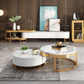 Regalia Coffee Table Set, White & Gold-Weilai Concept-Weilai Concept
