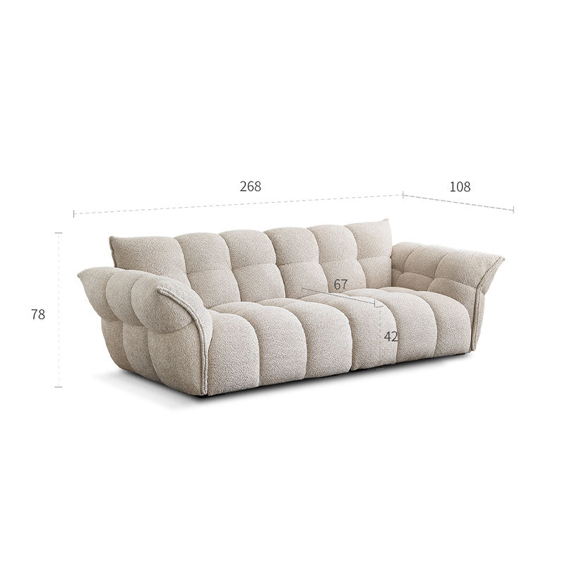 Tristin Two Seater, Three Seater Sofa, Boucle with dining room table and bench