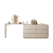 Dominic Dressing Table With Sideboard and LED Mirror with sideboard curved